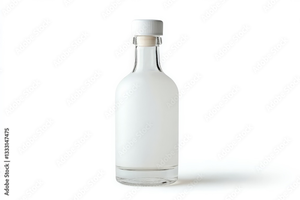 a bottle of water on a white background cutout for summer beach cocktail club party flyer design isolated on white background