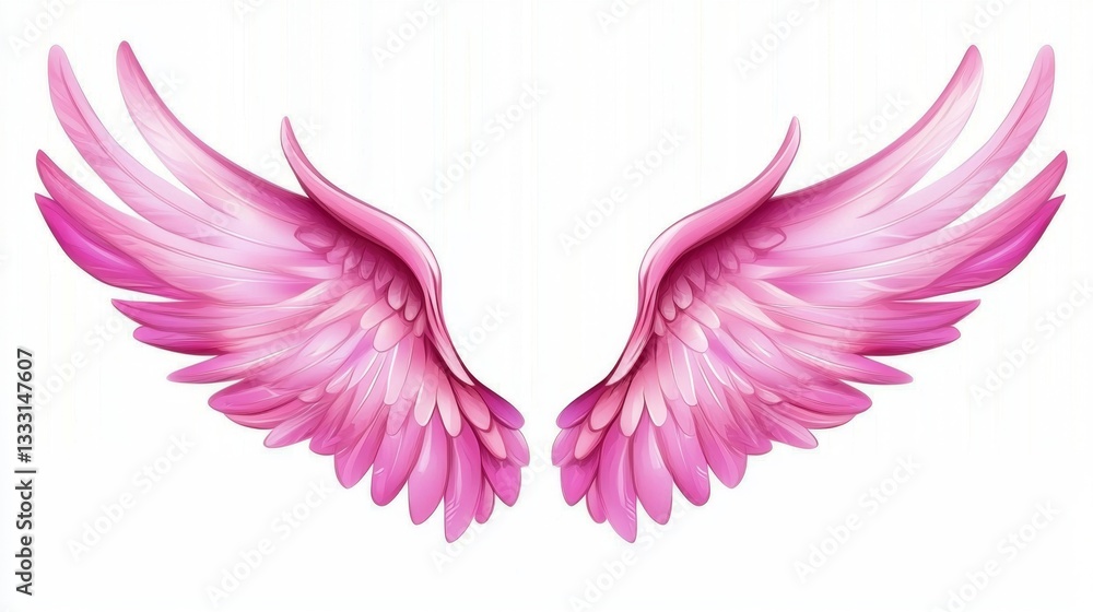 Obraz premium Cute and Funny Little Pink Fairy Wings Design