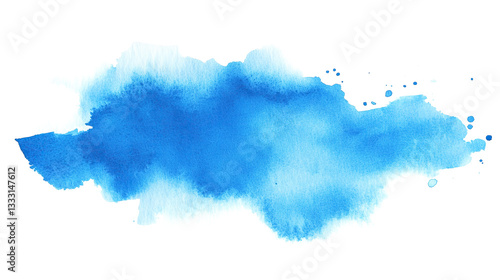 Wallpaper Mural one single light blue watercolor aquarelle abstract splash stain isolated on white or transparent background	 Torontodigital.ca