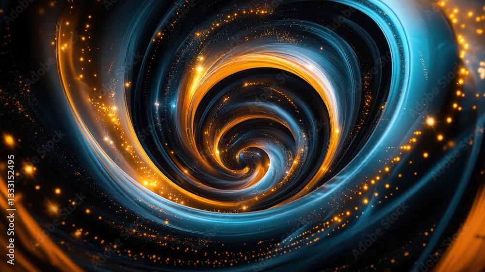 Obraz premium Interstellar Vortex A Sci-Fi Journey Through a Celestial Tunnel