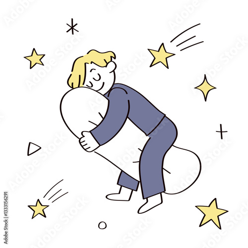 眠っている人のイラスト