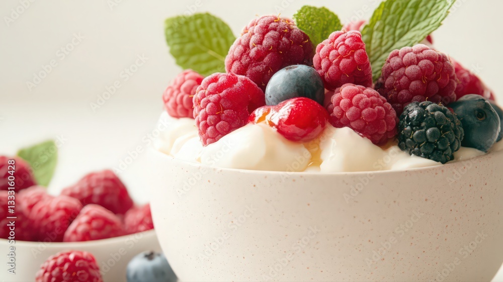 Creamy Yogurt with Fresh Berries and Mint Creamy Yogurt with Fresh Berries and Mint