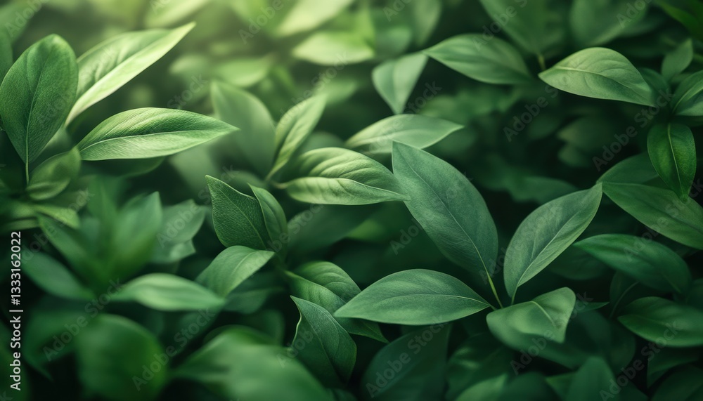A detailed close-up of vibrant green leaves on a healthy plant. A detailed close-up of vibrant green leaves on a healthy plant.