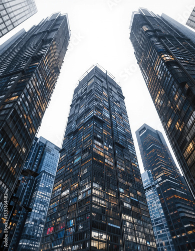 Skyward Giants – Stunning Skyscraper Illustrations from a Ground Perspective