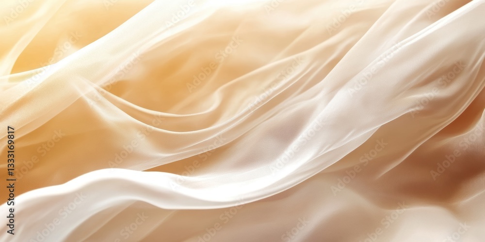 Fototapeta premium A white cloth illuminated by soft light, showcasing texture and translucency.
