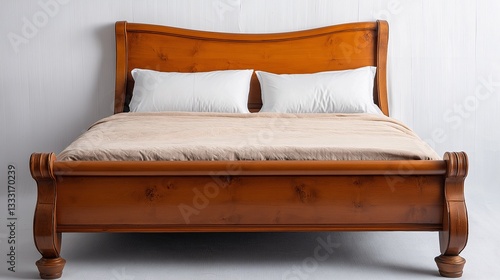 Wallpaper Mural Luxe Comfort: Modern Solid Wood Headboard with Elegant Soft Bedding and Cozy Pillows for Inviting Bedroom Torontodigital.ca