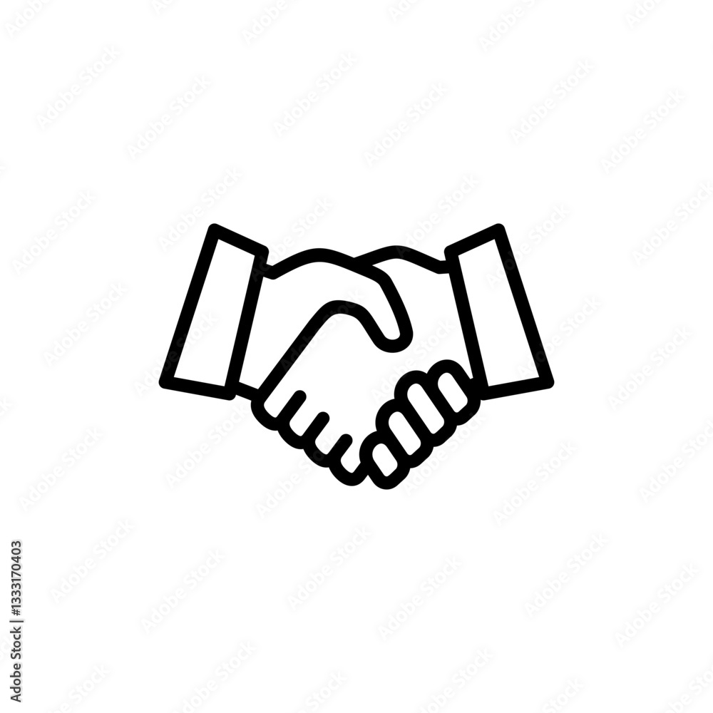 Handshake icon logo design. business handshake sign and symbol. contact agreement Handshake icon logo design. business handshake sign and symbol. contact agreement
