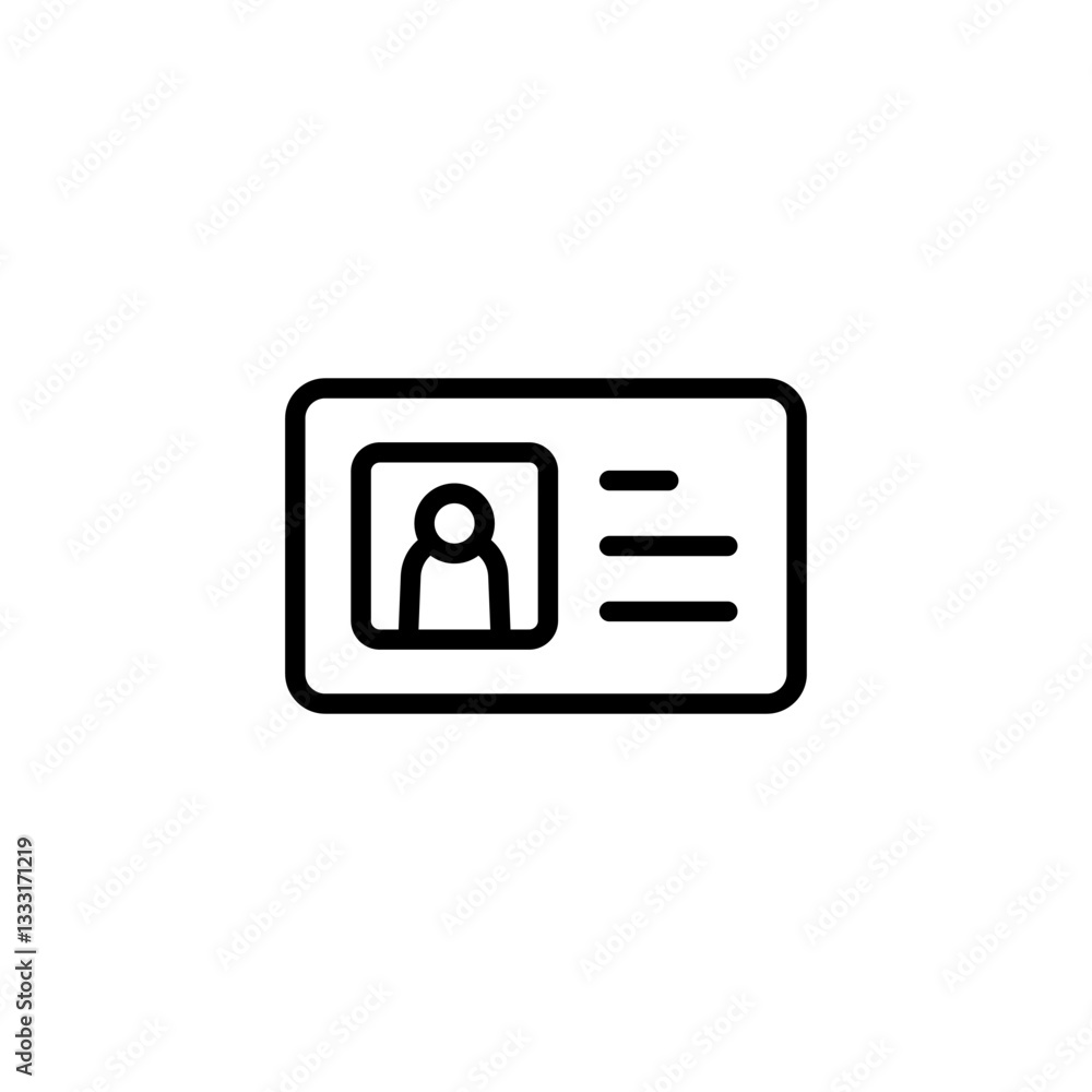 License icon logo design. ID card icon. driver license, staff identification card License icon logo design. ID card icon. driver license, staff identification card