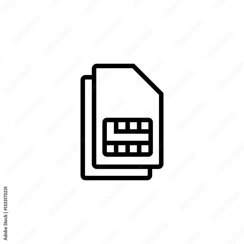 Sim card icon logo design. dual sim card sign and symbol Sim card icon logo design. dual sim card sign and symbol