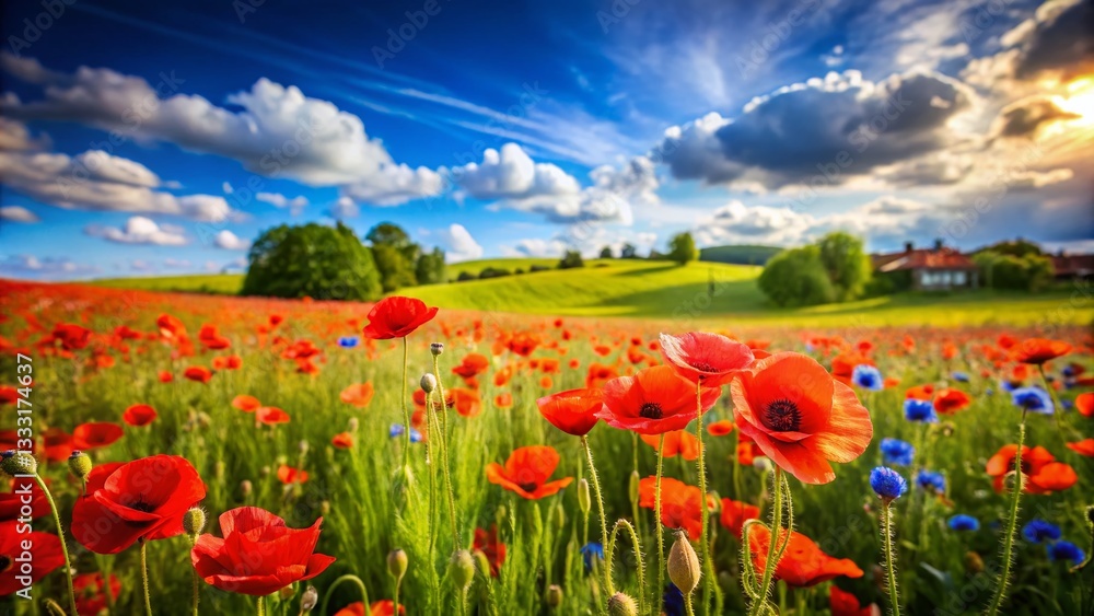 Vibrant Red Poppy Meadow in Summer - 4K Ultra HD Tilt-Shift Photography Vibrant Red Poppy Meadow in Summer - 4K Ultra HD Tilt-Shift Photography