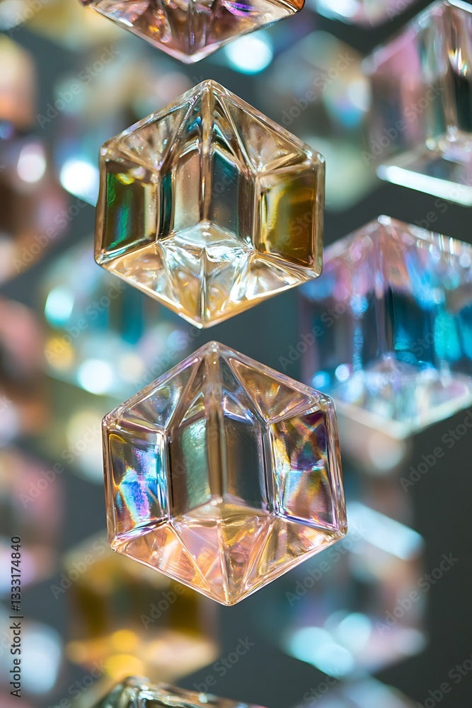 Glowing Holographic Cubes Against a Soft Gray Background with a Beautiful Gradient and Abstract Appeal Glowing Holographic Cubes Against a Soft Gray Background with a Beautiful Gradient and Abstract Appeal