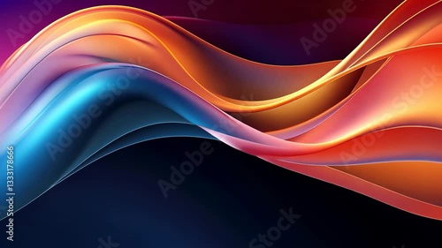 Abstract dynamic waves of vibrant colors.  Fluid, flowing shapes