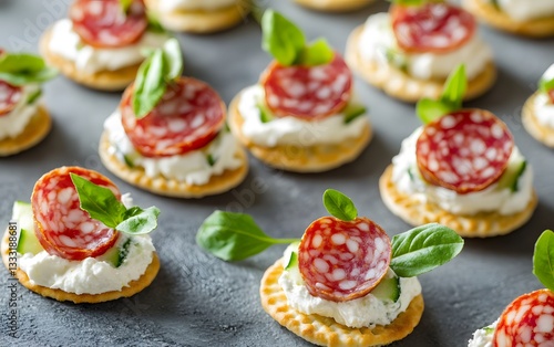 Appetizer Bites,  Salami, Cream Cheese, Cucumber