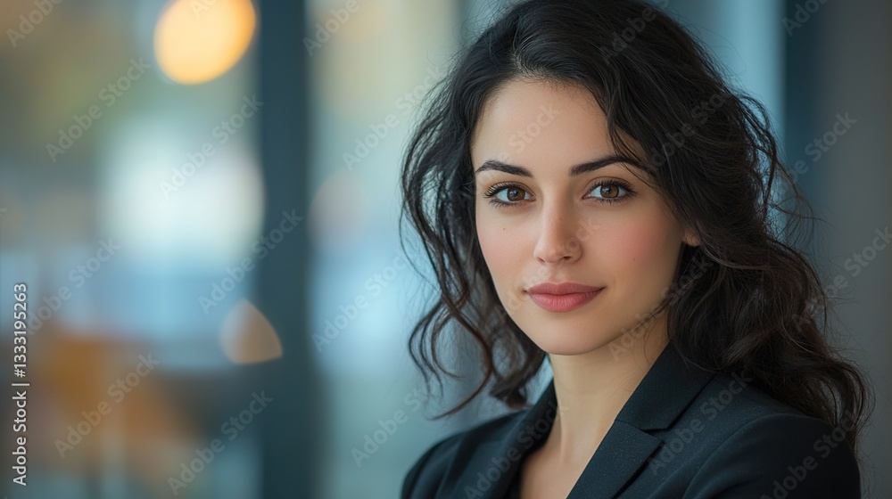 Confident businesswoman in blazer, embodying professionalism and leadership. Confident businesswoman in blazer, embodying professionalism and leadership.