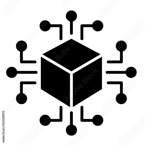 Blockchain Technology  Icon Element For Design	