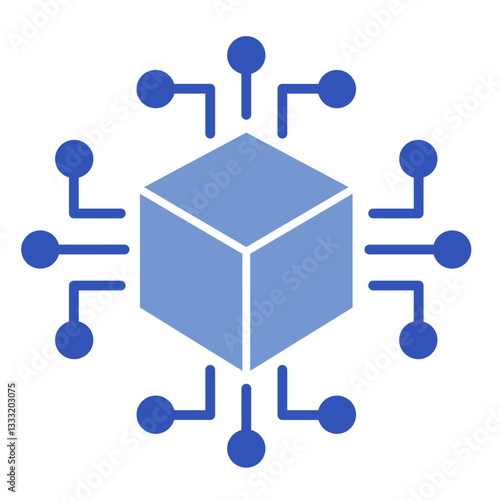 Blockchain Technology  Icon Element For Design	