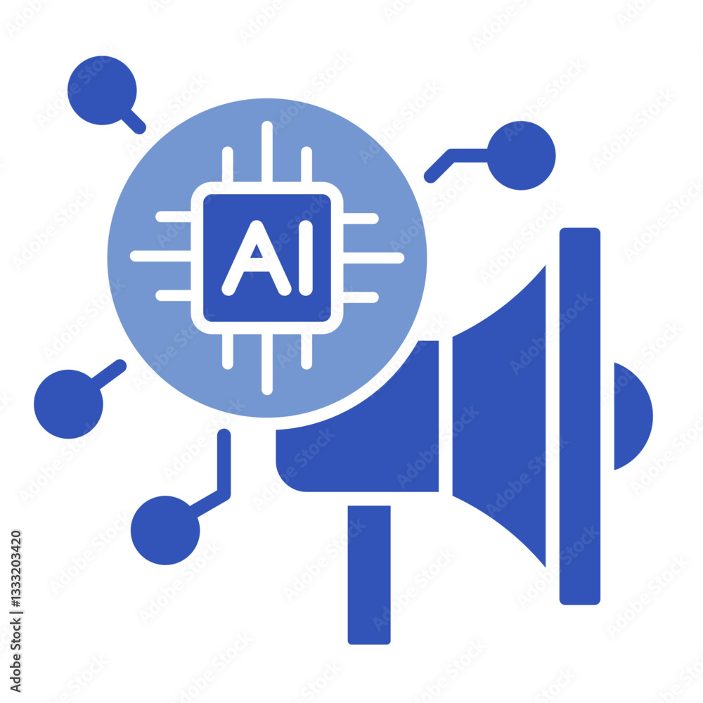 Ai-Powered Advertising Icon Element For Design Ai-Powered Advertising Icon Element For Design