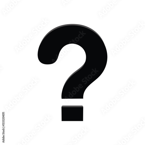 Bold black question mark on white