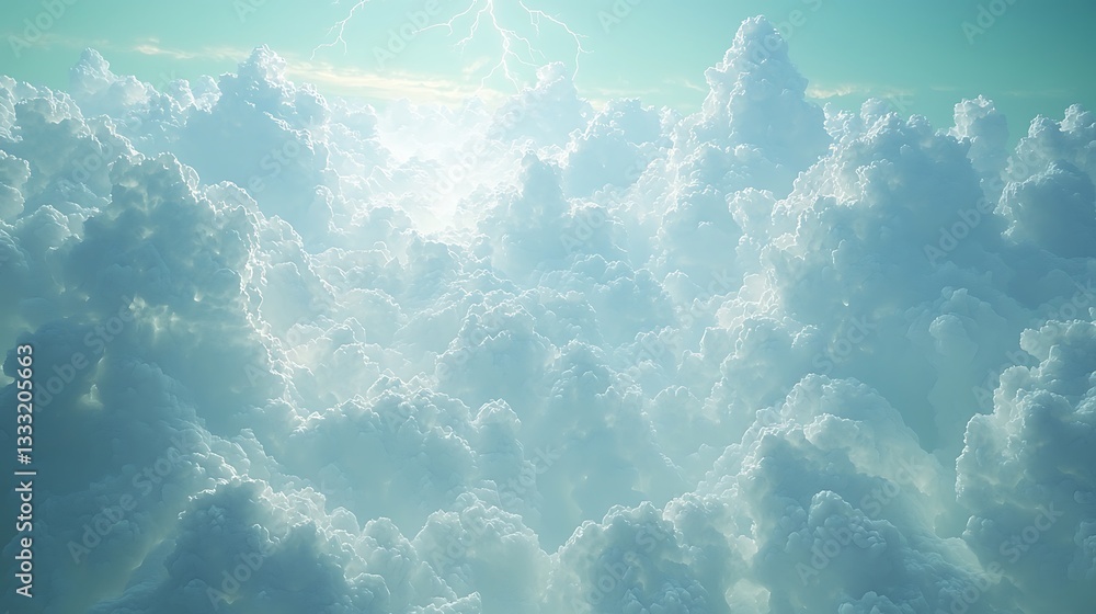 Sky view Clouds, lightning. Celestial, luminous