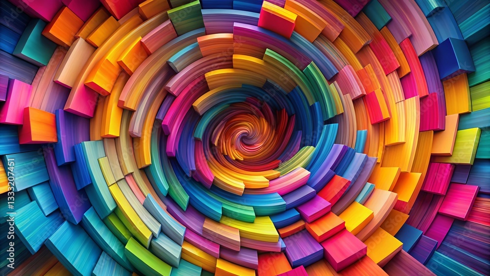 Fototapeta premium Vibrant Swirling Rectangle Abstract Background - High Resolution Stock Photo