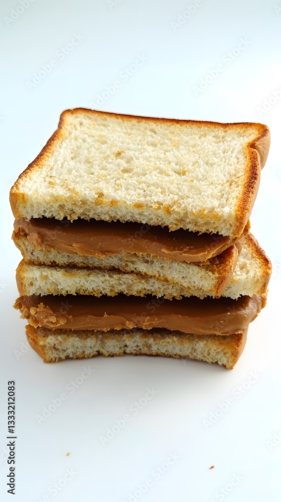 Delicious Peanut Butter Sandwich Stack Close Up Delicious Peanut Butter Sandwich Stack Close Up