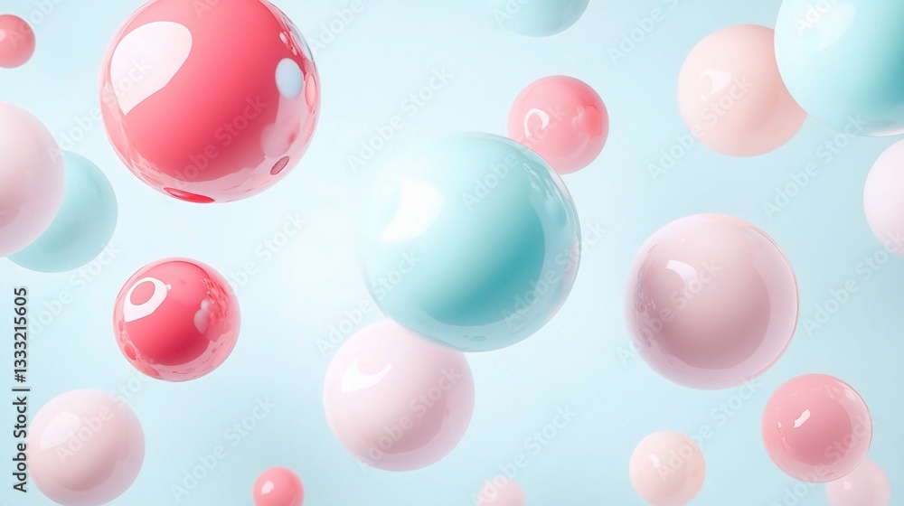 Abstract Geometric Background with Pastel Colored Bubbles Abstract Geometric Background with Pastel Colored Bubbles