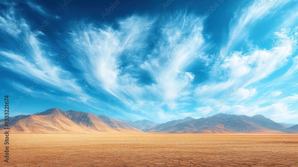 Fototapeta premium Vast desert landscape under dramatic sky