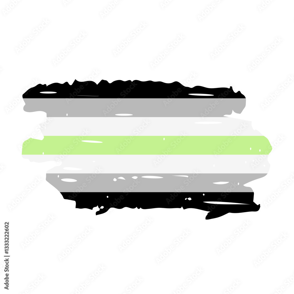 Grunge Agender Pride Flag. Symbol of LGBT community. Flag sexual identity. Vector template for banners, signs, logo design, etc.
