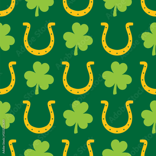 Obraz na płótnie St Patricks Day seamless pattern. Green Saint Patricks Day backdrop. Vector background for textile, fabric, wallpaper, wrapping paper, etc. w salonie