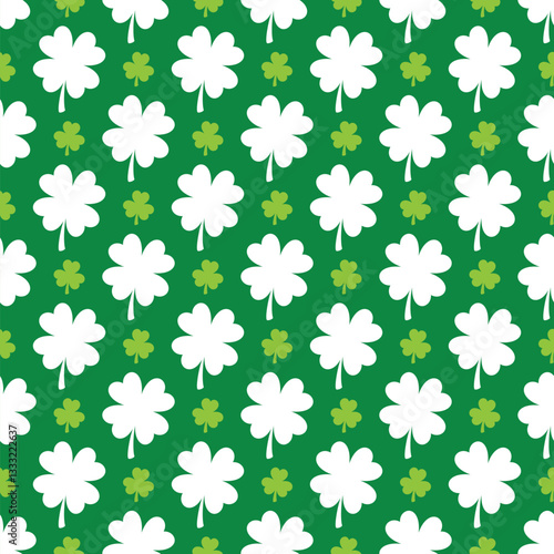 Obraz na płótnie Saint Patricks Day shamrock seamless pattern. Green St Patricks Day background. Vector template for fabric, textile, wallpaper, wrapping paper, etc. w salonie