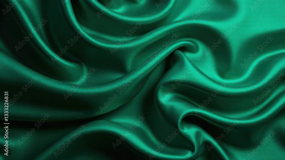 Fototapeta premium Black dark teal jade emerald sea aventurine green abstract background. Silk satin fabric. Glitter shimmer. Color gradient. Line stripe wave shadow. Drapery curtain. Luxury elegant subtle