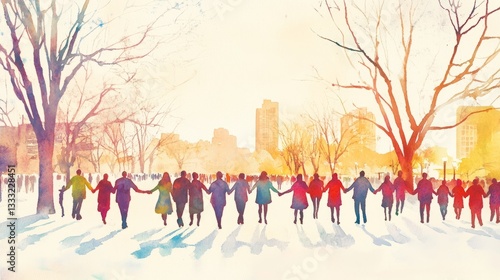 Art Watercolor Depiction Overview Holding Luther Pastel