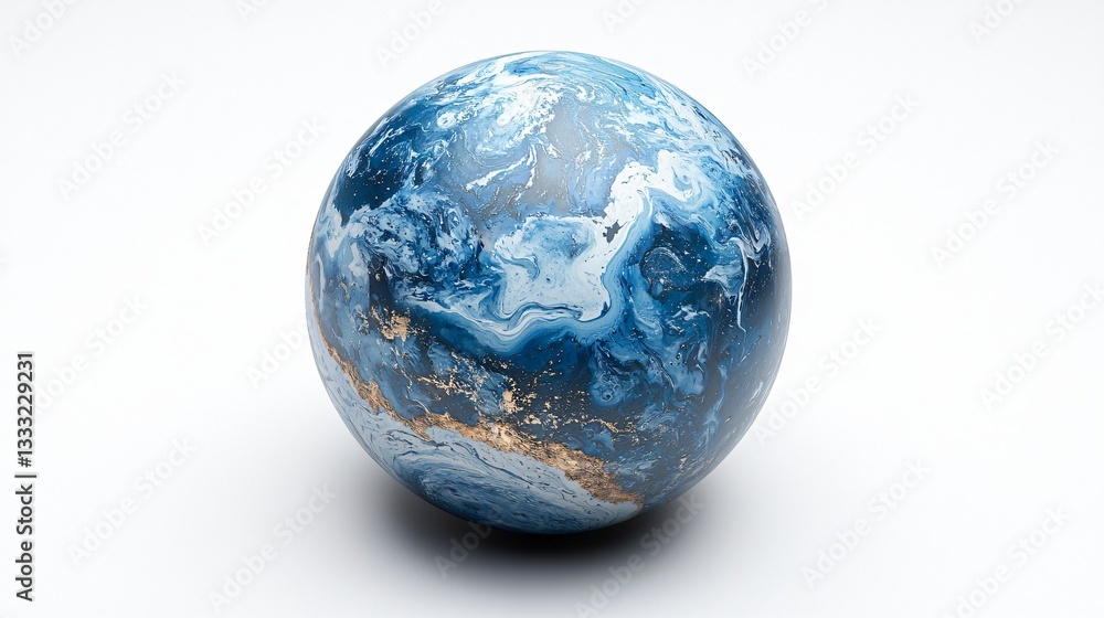 Earth Model, Abstract Design, White Background Earth Model, Abstract Design, White Background