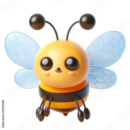 Cute 3d bee isolated on white background