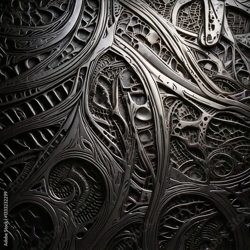 Textura metálica intrincada con patrones abstractos futuristas