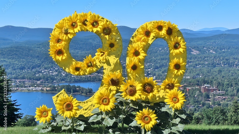Obraz premium Sunflower Ninety for Mountain View Celebration.