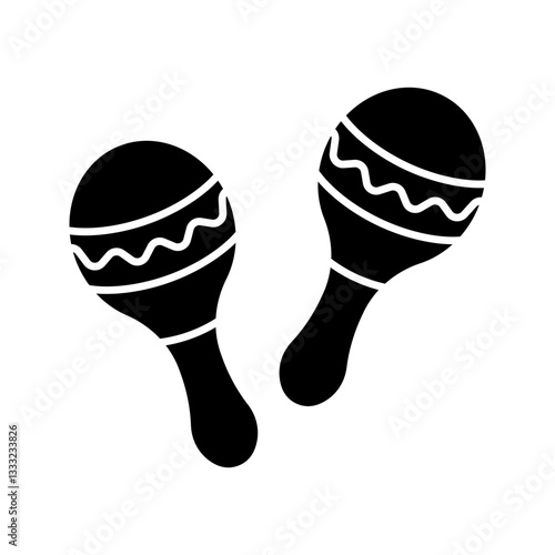 Simple maracas icon isolated on white background.