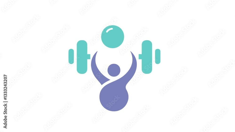 fitness logo icon animation isolated fitness logo icon animation isolated
