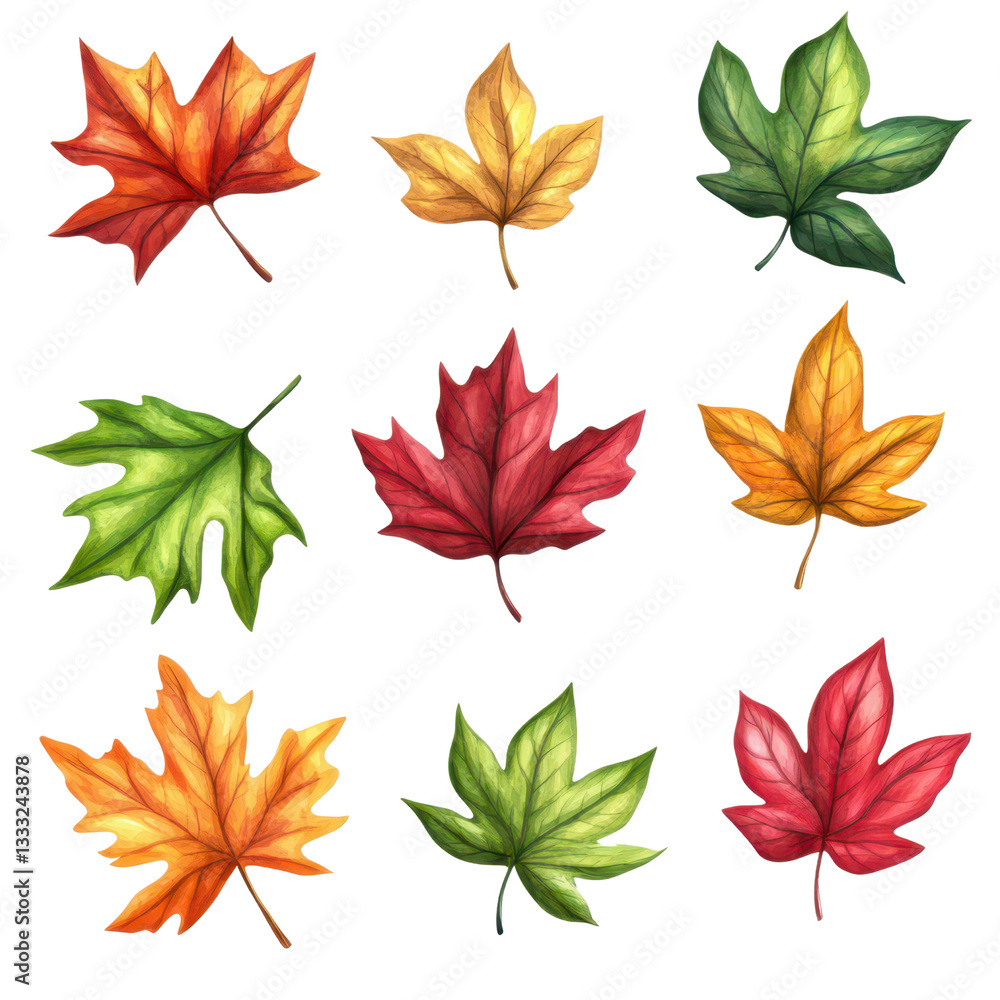 Obraz premium Colorful autumn leaves collection