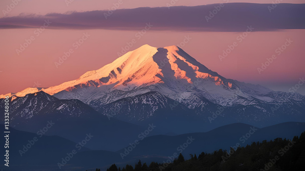Fototapeta premium Mountains during sunset