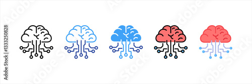 Deep Learning Multi Style Icon Set