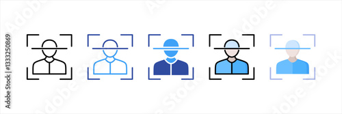 Facial Recognition Multi Style Icon Set