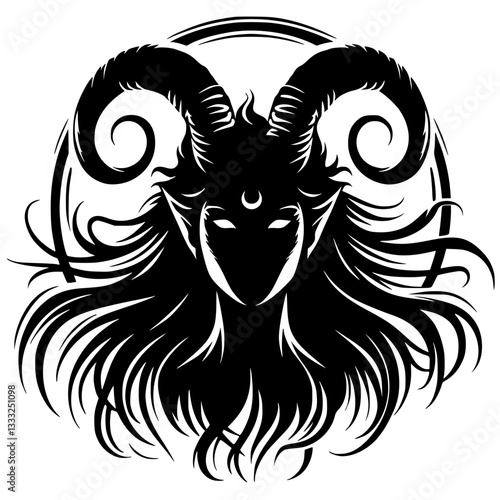 Creepy devil woman silhouette