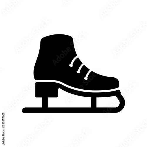 Simple ice skates icon isolated on white background.