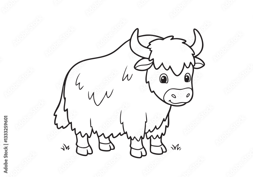 Obraz premium Majestic Yak Sketch – A Detailed Representation of a Himalayan Icon