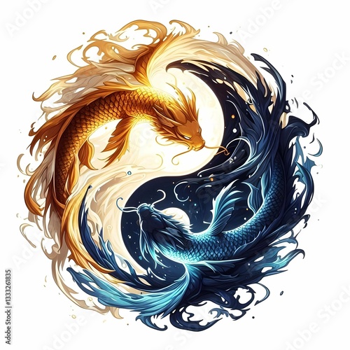 Mystic Twin Koi Dragons