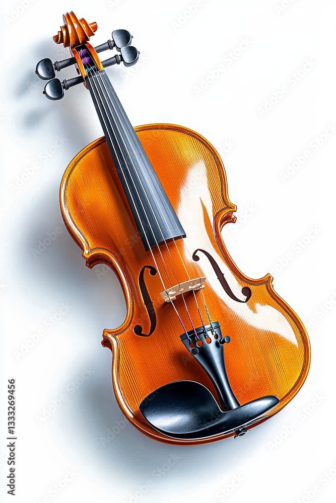 Fototapeta premium Musical performance studio violin artistic environment close-up view classical music experience
