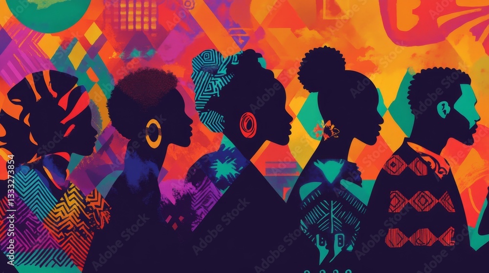 Celebrating black history month community center dynamic background urban environment vibrant viewpoint cultural reflection Celebrating black history month community center dynamic background urban environment vibrant viewpoint cultural reflection