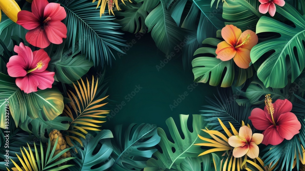 Create vibrant tropical flyer designs online digital content colorful environment eye-level view gigapixel concept Create vibrant tropical flyer designs online digital content colorful environment eye-level view gigapixel concept