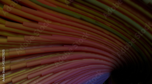 Colorful tube in multiple layer (3D Rendering)